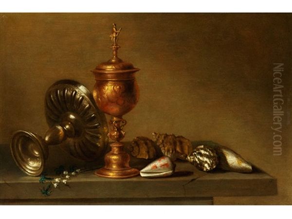 Stillleben Mit Pokal Und Muscheln Oil Painting by Maerten Boelema De Stomme