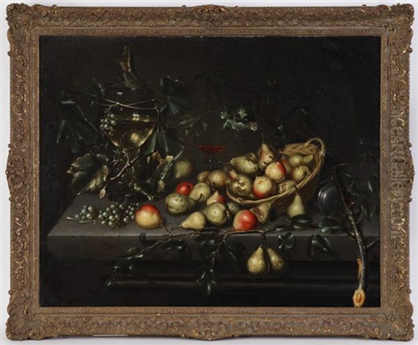 Nature Morte Aux Fruits Avec Poires Et Pommes Oil Painting by Maerten Boelema De Stomme