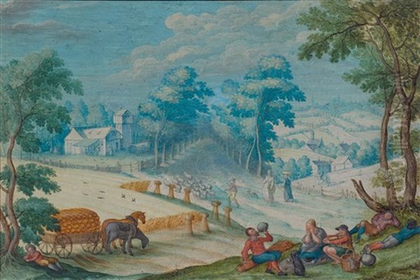 Resting During The Grain Harvest (allegory Of Summer) Oil Painting by Frans Boels