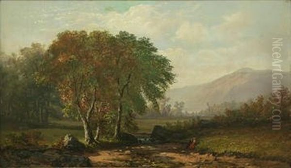 Landscape With Elms Oil Painting by Henry Boese