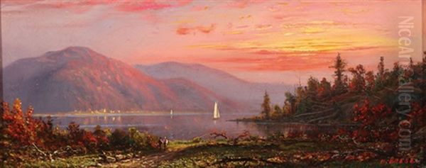 Scene Of The Hudson Highlands Oil Painting by Henry Boese