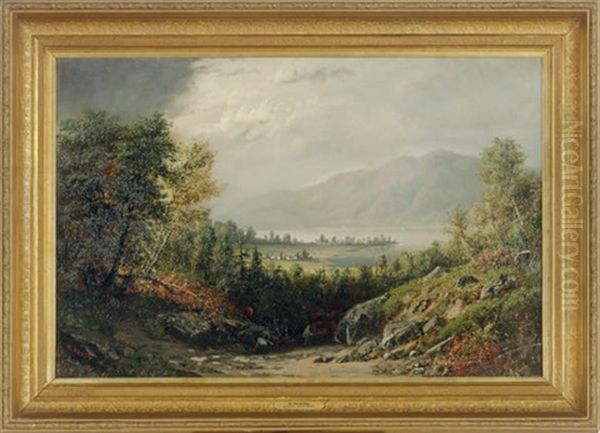 A Traveler On The Hudson Highlands Near Cold Spring Oil Painting by Henry Boese