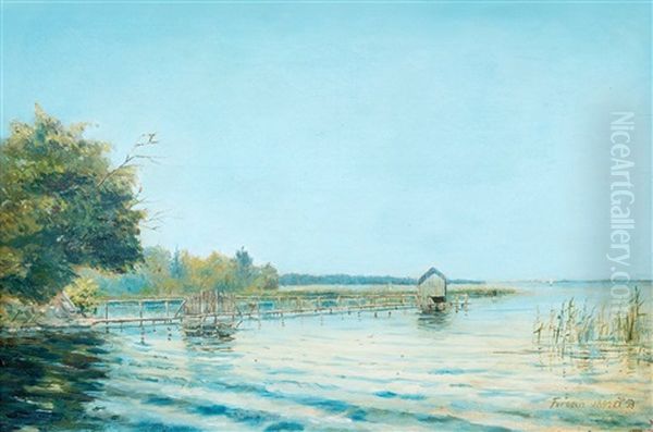 Summer Day Oil Painting by August Wilhelm Boesen