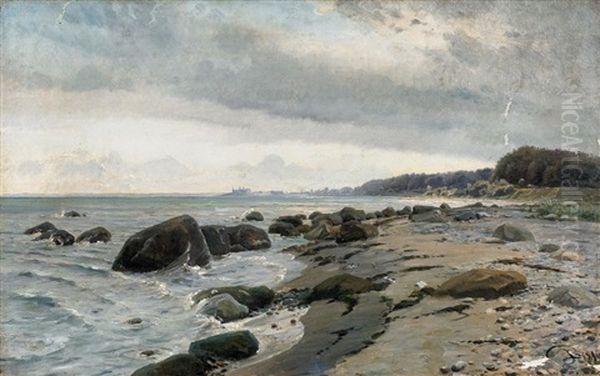 Hellebaek Strand, Kronborg Oil Painting by Johannes Boesen