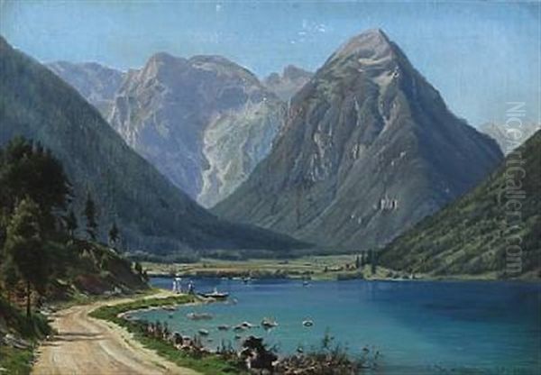 Summer Day At Achensee Lake In Tyrol, Austria Oil Painting by Johannes Boesen