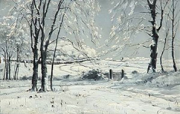 Hilly Winter Landscape by Johannes Boesen