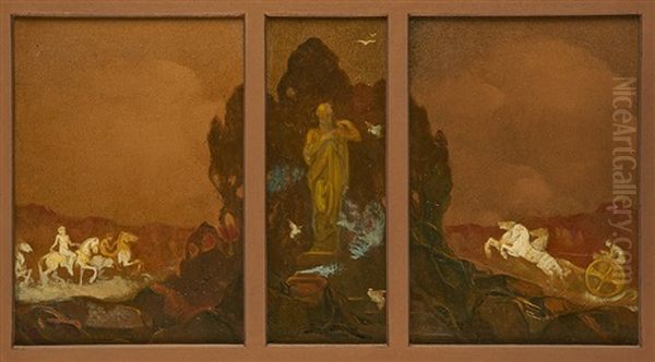 Scene Symboliste (triptyque) Oil Painting by Jan Frans De Boever