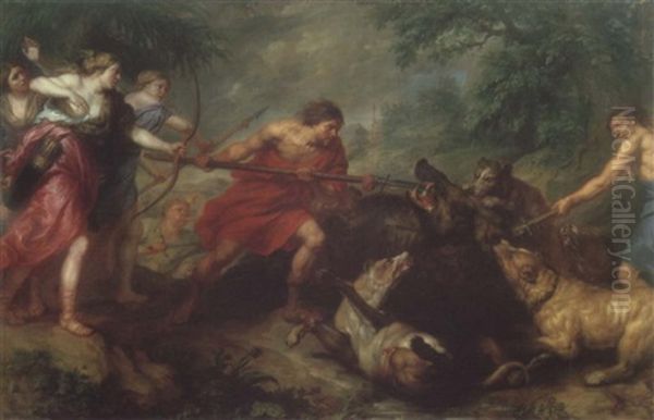 The Hunt Of The Calydonian Boar Oil Painting by Theodor Boeyermans