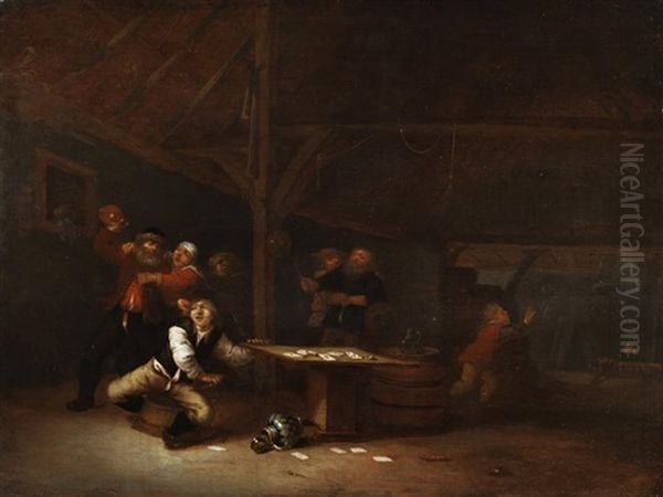 Rauferei Beim Kartenspiel Oil Painting by Hendrik Bogaert