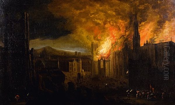 Incendie De Troie Oil Painting by Hendrik Hendricksz Bogaert