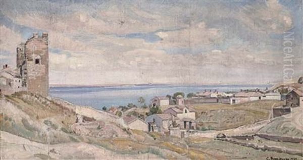 Feodosiya Oil Painting by Konstantin Fedorovich Bogaevsky