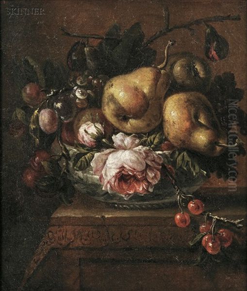 Still Life With Fruit And Flowers Oil Painting by Jakob Bogdani