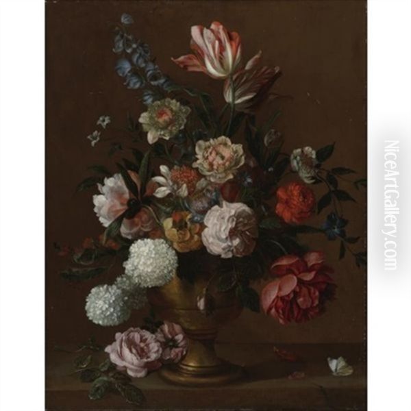 Still Life Of Flowers In A Vase Oil Painting by Jakob Bogdani