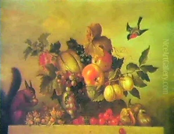 Still Life Of Fruit And Nuts With A Squirrel Oil Painting by Jakob Bogdani