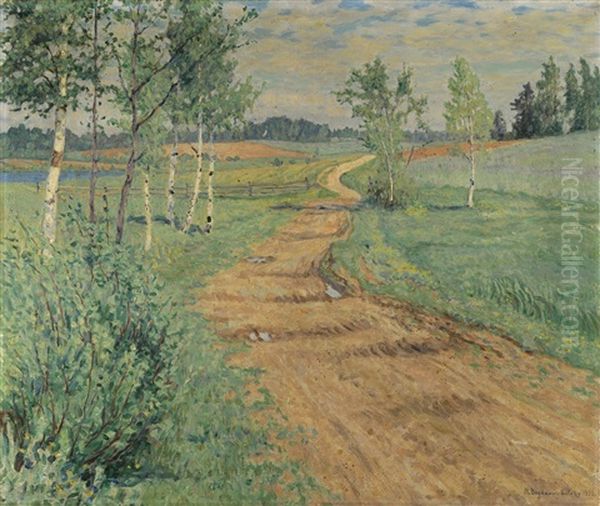 Country Path Oil Painting by Nikolai Petrovich Bogdanov-Bel'sky