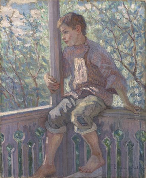 Portrait Of The Artist's Stepson Oil Painting by Nikolai Petrovich Bogdanov-Bel'sky