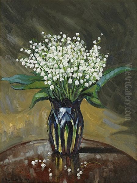 Still Life With Lilies Oil Painting by Nikolai Petrovich Bogdanov-Bel'sky