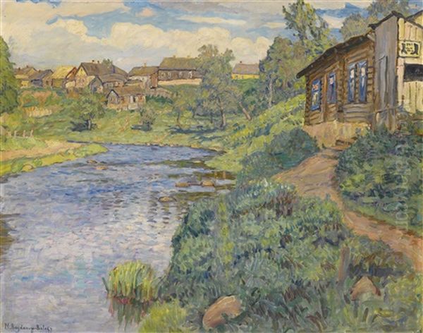 The Village Stream Oil Painting by Nikolai Petrovich Bogdanov-Bel'sky