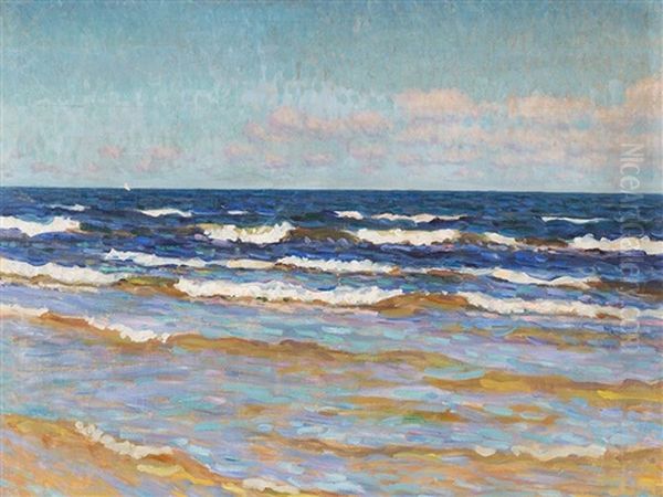 Seascape Oil Painting by Nikolai Petrovich Bogdanov-Bel'sky