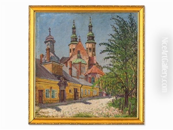 View Of A Church Oil Painting by Nikolai Petrovich Bogdanov-Bel'sky