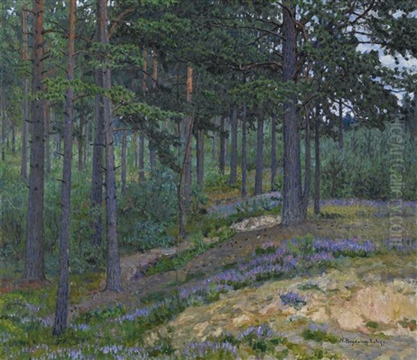 Bluebells Oil Painting by Nikolai Petrovich Bogdanov-Bel'sky