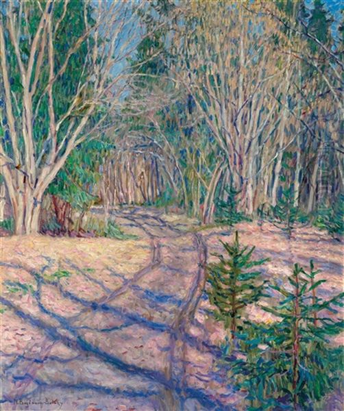 A Sunny Day In A Wintry Forest Oil Painting by Nikolai Petrovich Bogdanov-Bel'sky