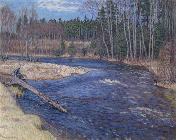 Spring Waters Oil Painting by Nikolai Petrovich Bogdanov-Bel'sky