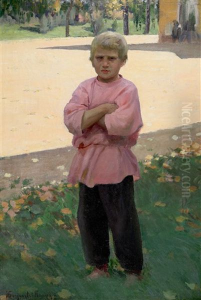 Village Boy, Circa 1900-1910 Oil Painting by Nikolai Petrovich Bogdanov-Bel'sky