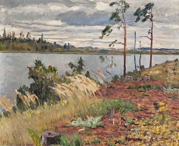 The River Daugava Oil Painting by Nikolai Petrovich Bogdanov-Bel'sky