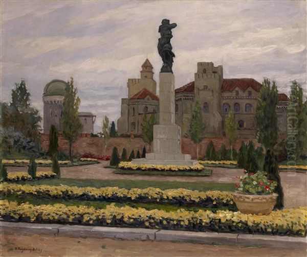 Monument To France In Belgrade Oil Painting by Nikolai Petrovich Bogdanov-Bel'sky