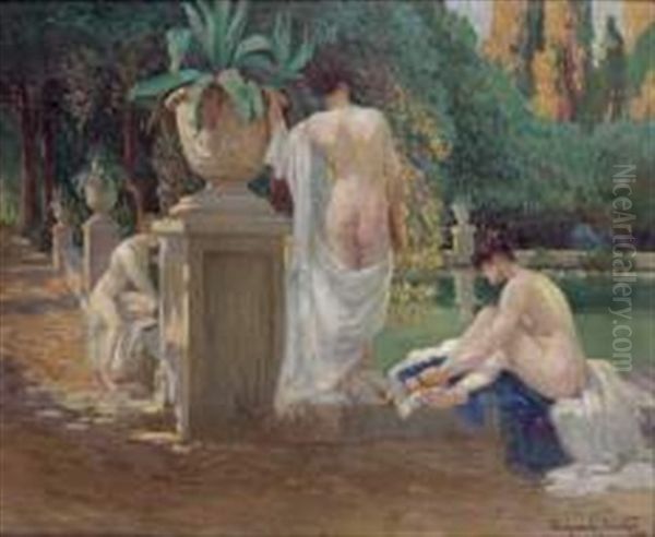 Femmes Au Bord D'un Bassin by Nikolai Petrovich Bogdanov-Bel'sky