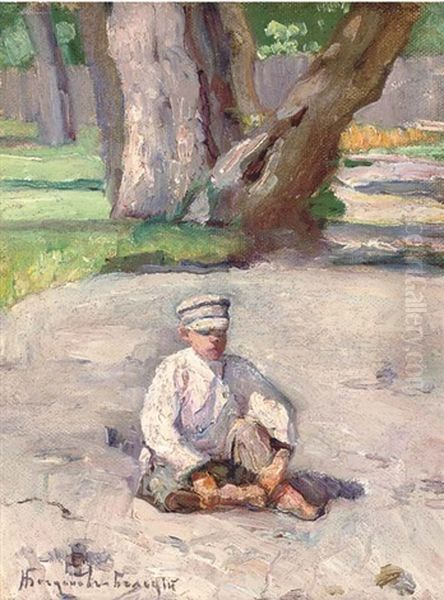 A Rest In The Park Oil Painting by Nikolai Petrovich Bogdanov-Bel'sky