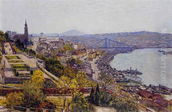 Vue De Belgrade Oil Painting by Nikolai Petrovich Bogdanov-Bel'sky