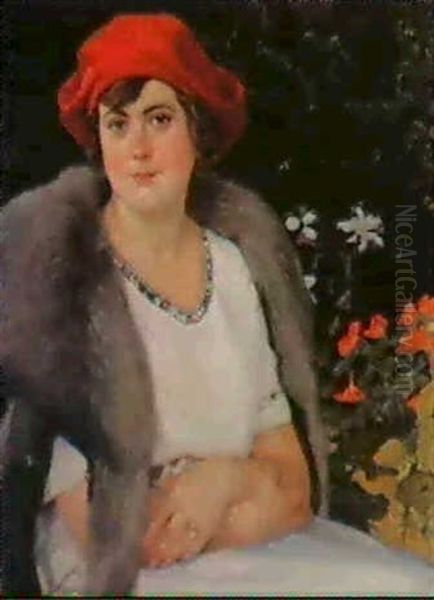 Portrait Of Princess Modesta Demiro-dolinskaya Oil Painting by Nikolai Petrovich Bogdanov-Bel'sky