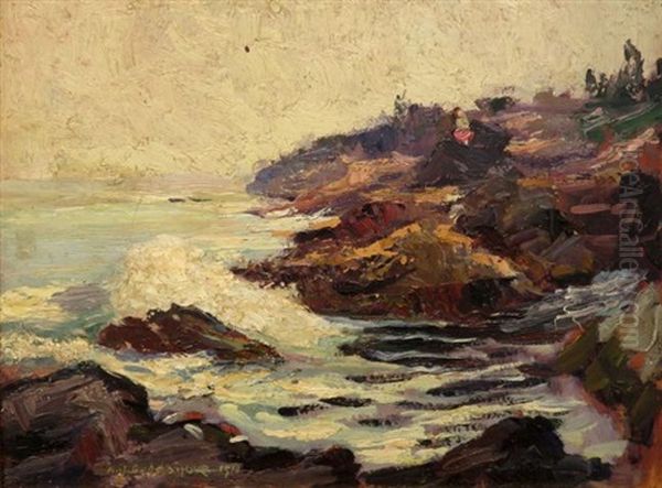 Coastal Scene Oil Painting by Abraham Jacob Bogdanove