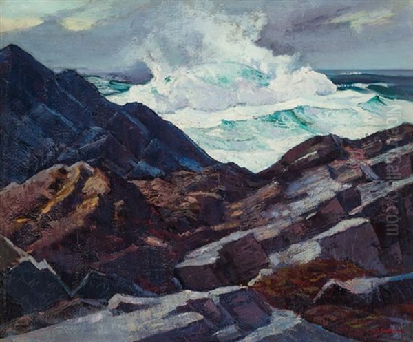 Sea Spray, Monhegan Island Oil Painting by Abraham Jacob Bogdanove