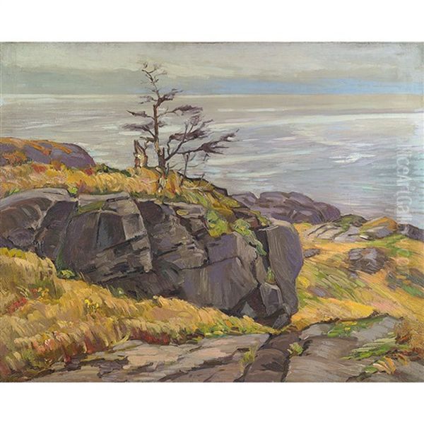 The Lone Tree, Crow's Nest, Mohegan Oil Painting by Abraham Jacob Bogdanove