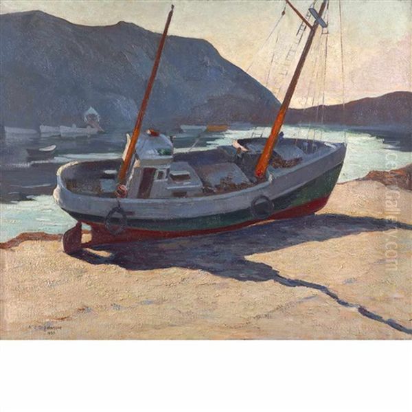 Beached, Fish Beach, Monhegan Oil Painting by Abraham Jacob Bogdanove