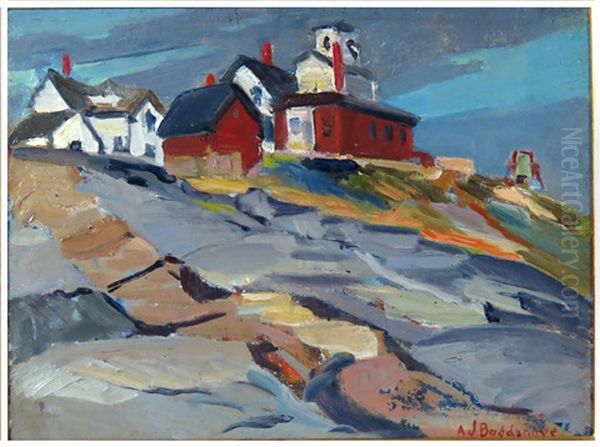 The Manana Coast Guard Station, Monhegan Island, Maine Oil Painting by Abraham Jacob Bogdanove