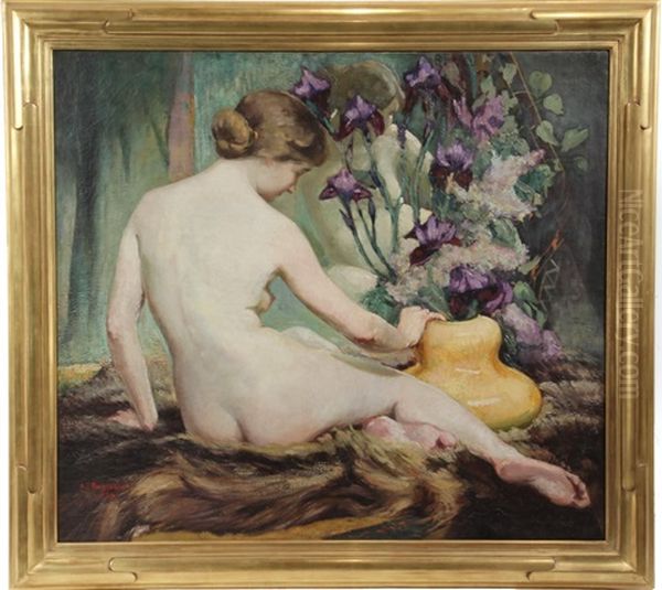 Nude With Irises by Abraham Jacob Bogdanove