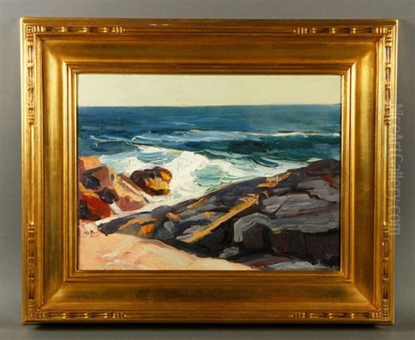 Maine Seascape Oil Painting by Abraham Jacob Bogdanove