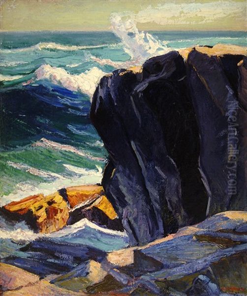 Below Pulpit Rock Oil Painting by Abraham Jacob Bogdanove