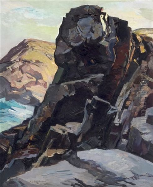 Monhegan Cliffs Oil Painting by Abraham Jacob Bogdanove