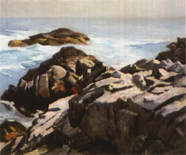 Monhegan Surf Oil Painting by Abraham Jacob Bogdanove