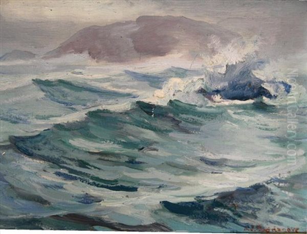 Ocean Waves Oil Painting by Abraham Jacob Bogdanove