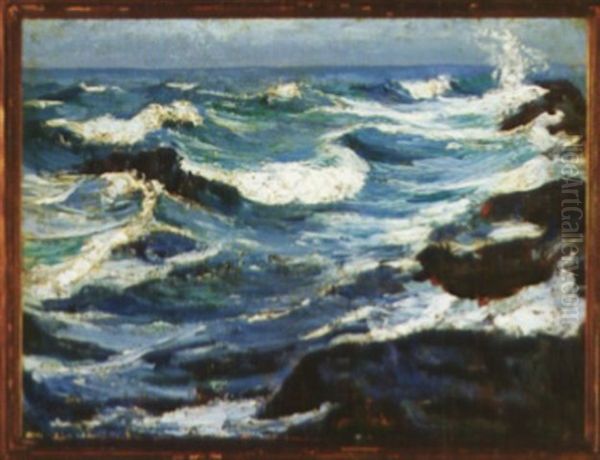 Monhegan Surf Oil Painting by Abraham Jacob Bogdanove