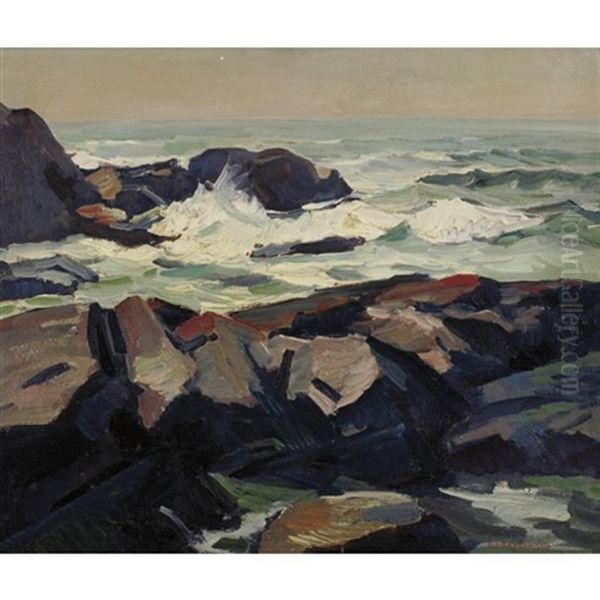 Norton's Ledge Oil Painting by Abraham Jacob Bogdanove