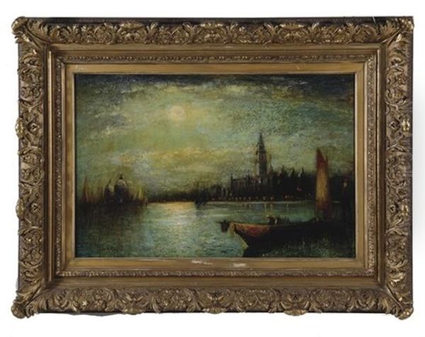 Grand Canal In Moonlight, Venice Oil Painting by George Henry Bogert