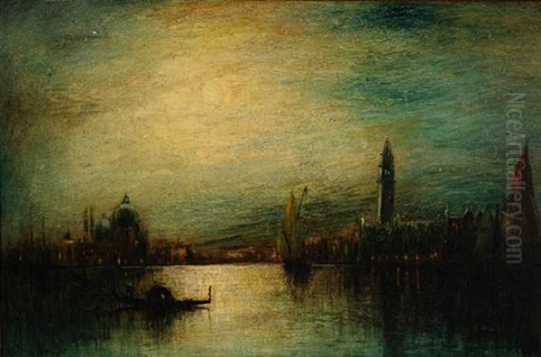 Venice In The Moonlight Oil Painting by George Henry Bogert