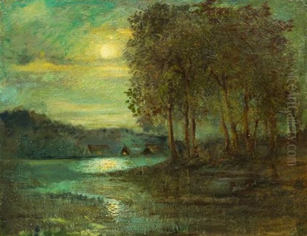 Silvery Moonlight Oil Painting by George Henry Bogert